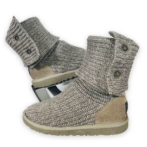 UGG Australia Classic Cardy Knit Boots Charcoal Grey 5649 Youth 4